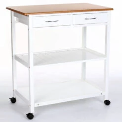 Desserte Imitation Bambou Blanc -ATMOSPHERA || Intex || Demeyere Soldes desserte imitation bambou blanc 1