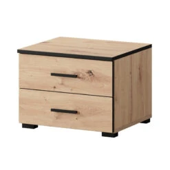 Ensemble De 2 Chevets 2 Tiroirs Nantes Noir Et Bois -ATMOSPHERA || Intex || Demeyere Soldes ensemble de 2 chevets 2 tiroirs nantes noir et bois 3