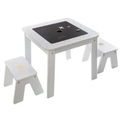 Ensemble Table + 2 Tabourets Enfant Blanc Doré Dream Atmosphera -ATMOSPHERA || Intex || Demeyere Soldes ensemble table 2 tabourets enfant blanc dore dream atmosphera 6