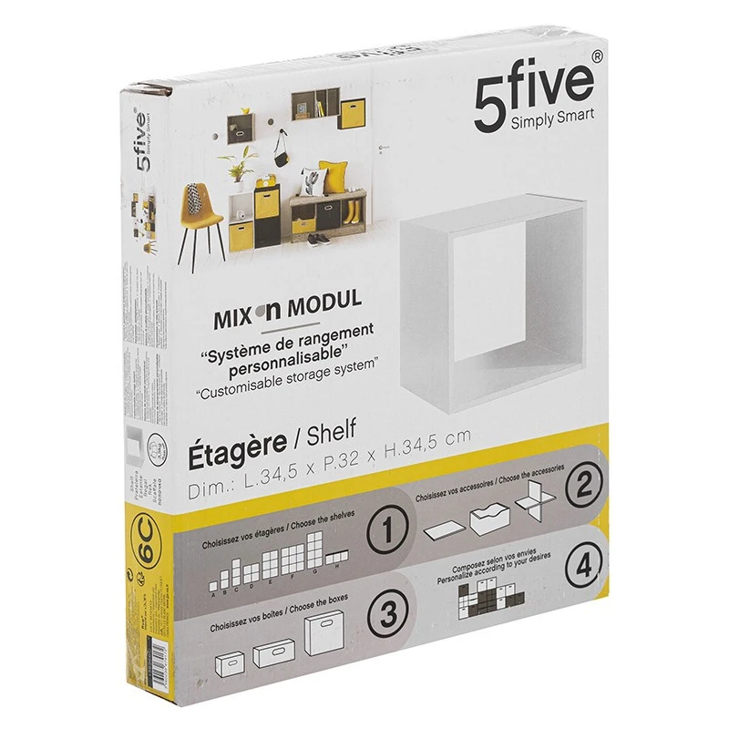 Etagère 1 Case Mix Blanc 5Five 4 Etagère 1 Case Mix Blanc 5Five – Image 2