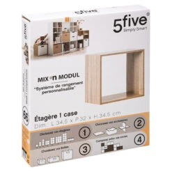 Etagère 1 Case Mix Naturel 5Five -ATMOSPHERA || Intex || Demeyere Soldes etagere 1 case mix naturel 5five 1 1