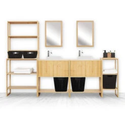 Etagère 2 Niveaux Bambou 70x33,5 Lab'n Modul 5Five -ATMOSPHERA || Intex || Demeyere Soldes etagere 2 niveaux bambou 70x335 lab n modul 5five 1 1