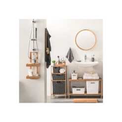 Etagère 4 Niveaux Salle Bain Varia Naturel Bambou -ATMOSPHERA || Intex || Demeyere Soldes etagere 4 niveaux salle bain varia naturel bambou 1