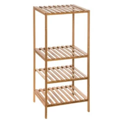 Etagère 4 Niveaux Salle Bain Varia Naturel Bambou -ATMOSPHERA || Intex || Demeyere Soldes etagere 4 niveaux salle bain varia naturel bambou 2