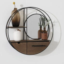 Etagère Murale Ronde D50 Miroir Atmosphera -ATMOSPHERA || Intex || Demeyere Soldes etagere murale ronde d50 miroir atmosphera 2