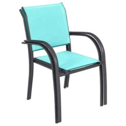 Fauteuil Empilable Piazza Hespéride émeraude/graphite -ATMOSPHERA || Intex || Demeyere Soldes fauteuil empilable piazza hesperide emeraude graphite 1