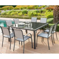 Fauteuil Empilable Piazza Hespéride Galet/graphite -ATMOSPHERA || Intex || Demeyere Soldes fauteuil empilable piazza hesperide galet graphite 5