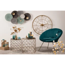 Fauteuil Evan Canard Piètement Doré Atmosphera -ATMOSPHERA || Intex || Demeyere Soldes fauteuil evan canard pietement dore atmosphera 1 3