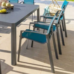 Fauteuil Extérieur Axant Bleu Canard/graphite Hespéride -ATMOSPHERA || Intex || Demeyere Soldes fauteuil exterieur axant bleu canard graphite hesperide 1