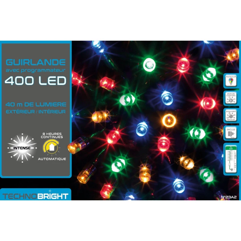 Guirlande Programmable 400 LED 40 Mètres Multicolore FV 4 Guirlande Programmable 400 LED 40 Mètres Multicolore FV – Image 2