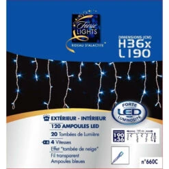 Guirlande 120 LED Tombée De Neige Bleu Fil Transparent -ATMOSPHERA || Intex || Demeyere Soldes guirlande tombee de neige 120 led bleues fil transparent 2