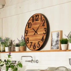 Horloge Abby En Métal Et Bois D70 Atmosphera -ATMOSPHERA || Intex || Demeyere Soldes horloge abby en metal et bois d70 atmosphera 1 2