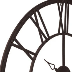 Horloge Métal Chiffres Romains Chocolat Atmosphera -ATMOSPHERA || Intex || Demeyere Soldes horloge metal chiffres romains chocolat 2