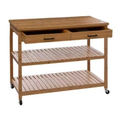 Ilot De Cuisine 2 Tiroirs Bambou Linha 5Five -ATMOSPHERA || Intex || Demeyere Soldes ilot de cuisine 2 tiroirs bambou linha atmosphera 2