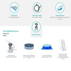 Piscine Prism Frame Ronde 4,57 X 1,07 M Intex -ATMOSPHERA || Intex || Demeyere Soldes kit piscine tubulaire avec accessoires 3