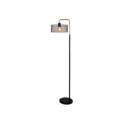Lampadaire Métal Noir Et Doré Grillage Ostaria -ATMOSPHERA || Intex || Demeyere Soldes lampadaire metal noir et dore grillage ostaria 2