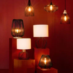 Lampe Grille Emie Noir Et Blanc Atmosphera -ATMOSPHERA || Intex || Demeyere Soldes lampe grille emie noir et blanc atmosphera 3