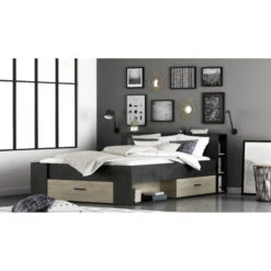 Demeyere Lit 140x190 Cm Pocket Naturel Et Noir -ATMOSPHERA || Intex || Demeyere Soldes lit 140x190 cm pocket naturel et noir 2