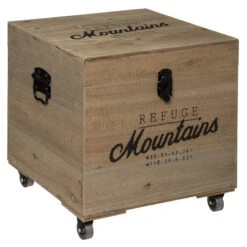 Lot De 3 Malles Carrés Bois Wild Atmosphera -ATMOSPHERA || Intex || Demeyere Soldes lot de 3 malles carres bois wild atmosphera 1