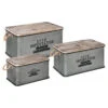 Lot De 3 Malles Métal Gris Plateau Bois Atmosphera 1 Lot De 3 Malles Métal Gris Plateau Bois Atmosphera -ATMOSPHERA || Intex || Demeyere Soldes lot de 3 malles metal gris plateau bois atmosphera