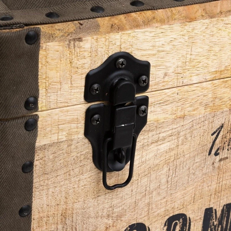 Malle Pouf Vintage En Bois Atmosphera 8 Malle Pouf Vintage En Bois Atmosphera – Image 6