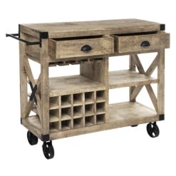 Meuble Bar 2 Tiroirs Sur Roues Silas Atmosphera -ATMOSPHERA || Intex || Demeyere Soldes meuble bar 2 tiroirs sur roues silas atmosphera 2