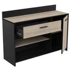 Demeyere Meuble Bas De Cuisine Aroma Noir Et Bois -ATMOSPHERA || Intex || Demeyere Soldes meuble bas de cuisine aroma noir et bois 1