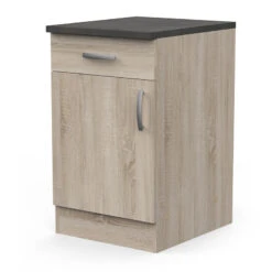 Demeyere Meuble De Cuisine Bas 1 Porte 1 Tiroir 50 Cm Paprika -ATMOSPHERA || Intex || Demeyere Soldes meuble de cuisine bas 1 porte 1 tiroir 50 cm paprika 1 4