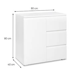 Meuble De Rangement 1 Porte 3 Tiroirs Blanc -ATMOSPHERA || Intex || Demeyere Soldes meuble de rangement 1 porte 3 tiroirs blanc image 1 7