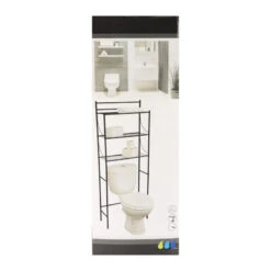 Meuble Dessus WC 3 Tablettes Métal Noir -ATMOSPHERA || Intex || Demeyere Soldes meuble dessus wc 3 tablettes metal noir 1