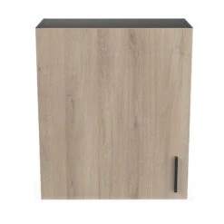 Demeyere Meuble Haut 1 Porte 60 Cm Origan Noir Et Bois -ATMOSPHERA || Intex || Demeyere Soldes meuble haut 1 porte 60 cm origan noir et bois 1 1