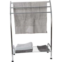 Porte Serviettes 1 étagère 3 Barres Chrome -ATMOSPHERA || Intex || Demeyere Soldes meuble porte serviettes 1
