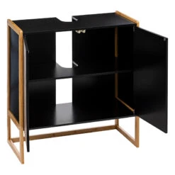 Meuble Sous Lavabo 2 Portes Noir Natureo 5Five 7 Meuble Sous Lavabo 2 Portes Noir Natureo 5Five -ATMOSPHERA || Intex || Demeyere Soldes meuble sous lavabo 2 portes noir natureo 5five 1