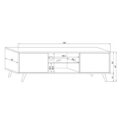 Meuble TV 2 Portes Sweden Blanc -ATMOSPHERA || Intex || Demeyere Soldes meuble tv 2 portes sweden blanc 3
