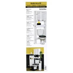 Meuble WC Miami 1 Tablette Blanc -ATMOSPHERA || Intex || Demeyere Soldes meuble wc 1 tablette blanc 1