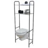 Meuble WC 2 Tablettes Pour Toilettes Noir Et Chrome -ATMOSPHERA || Intex || Demeyere Soldes meuble wc 2 tablettes pour toilettes noir chrome