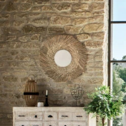 Miroir Rond 80 Cm En Roseau Ael Atmosphera -ATMOSPHERA || Intex || Demeyere Soldes miroir rond 80 cm en roseau ael atmosphera 3