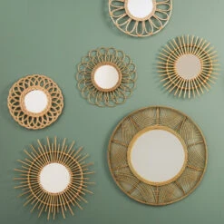 Miroir Rotin Fleur D56 Atmosphera -ATMOSPHERA || Intex || Demeyere Soldes miroir rotin fleur d56 atmosphera 2