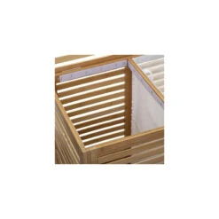 Panier à Linge Double En Bambou Sicela 5Five -ATMOSPHERA || Intex || Demeyere Soldes panier a linge double en bambou tissu 2