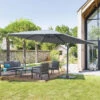 Parasol Décentré Eléa Inclinable Rectangulaire Ardoise Hespéride -ATMOSPHERA || Intex || Demeyere Soldes parasol decentre elea inclinable 3 4 ardoise hesperide