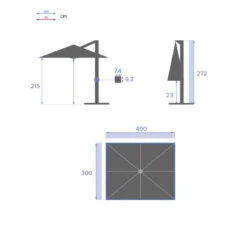 Parasol Décentré Eléa Inclinable Rectangulaire Noisette Hespéride -ATMOSPHERA || Intex || Demeyere Soldes parasol decentre elea inclinable 3x4 noisette hesperide 5