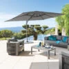 Parasol Décentré Eléa Rectangulaire Toile Sunbrella® Anthracite Hespéride -ATMOSPHERA || Intex || Demeyere Soldes parasol decentre elea rectangulaire sunbrella anthracite hesperide