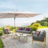 Parasol Déporté Rectangulaire Soly Honey Et Noisette Hespéride -ATMOSPHERA || Intex || Demeyere Soldes parasol deporte rectangulaire soly honey noisette hesperide