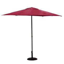 Parasol Droit Rond 2,7m Soya Bordeaux Hespéride -ATMOSPHERA || Intex || Demeyere Soldes parasol droit rond 27m soya bordeaux hesperide 1