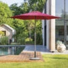 Parasol Droit Rond 2,7m Soya Bordeaux Hespéride -ATMOSPHERA || Intex || Demeyere Soldes parasol droit rond 27m soya bordeaux hesperide