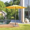 Parasol Droit Rond 2,7m Soya Jaune Moutarde Hespéride -ATMOSPHERA || Intex || Demeyere Soldes parasol droit rond 27m soya jaune moutarde hesperide