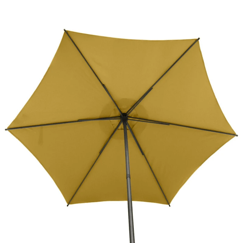 Parasol Droit Rond 2,7m Soya Jaune Moutarde Hespéride 7 Parasol Droit Rond 2,7m Soya Jaune Moutarde Hespéride – Image 5