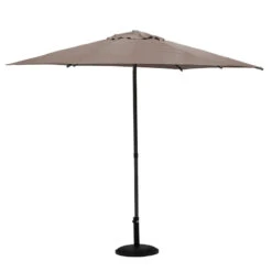 Parasol Droit Rond 2,7m Soya Taupe Hespéride -ATMOSPHERA || Intex || Demeyere Soldes parasol droit rond 27m soya taupe hesperide 1