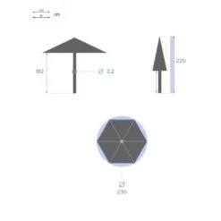 Parasol Rond 2,3m Anzio émeraude Hespéride 9 Parasol Rond 2,3m Anzio émeraude Hespéride -ATMOSPHERA || Intex || Demeyere Soldes parasol rond anzio emeraude hesperide 3