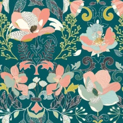 Parure De Lit Amelia Bleu Canard Et Motifs 240x220 Atmosphera -ATMOSPHERA || Intex || Demeyere Soldes parure de lit amelia bleu canard et motifs 240x220 atmosphera 2